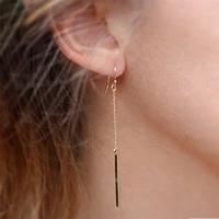 jujie fashion long stainless steel earrings for women 2020 trend drop dangle earrings fish hoop earrings jewelry wholesale