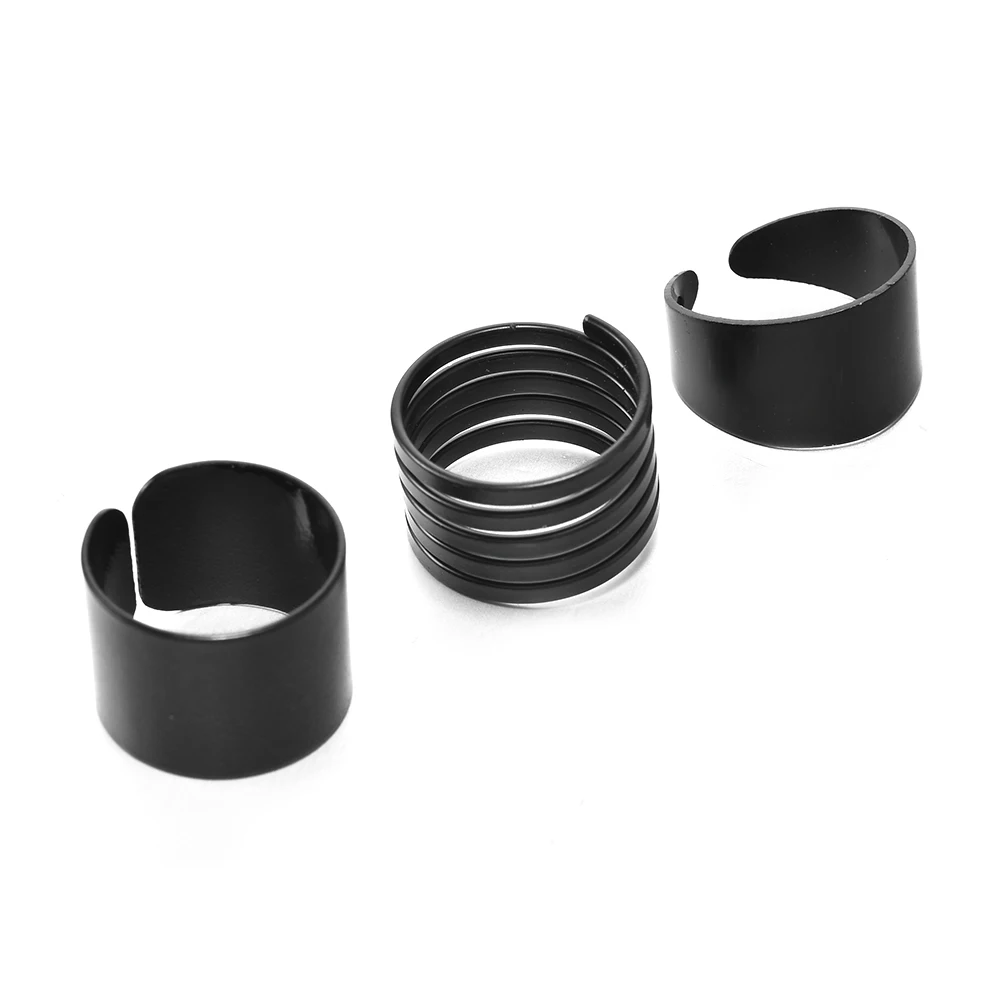 3 шт. модные кольца в стиле панк для женщин Anel Anillos черные простые на концах