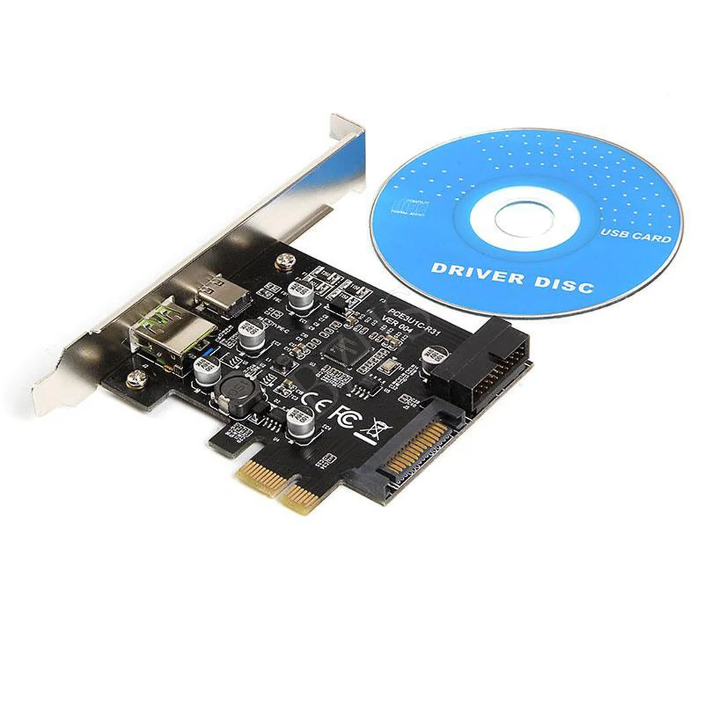 

PCIe Express to USB 3.1 USB-C Type C Dual Port Expansion Card Adapter