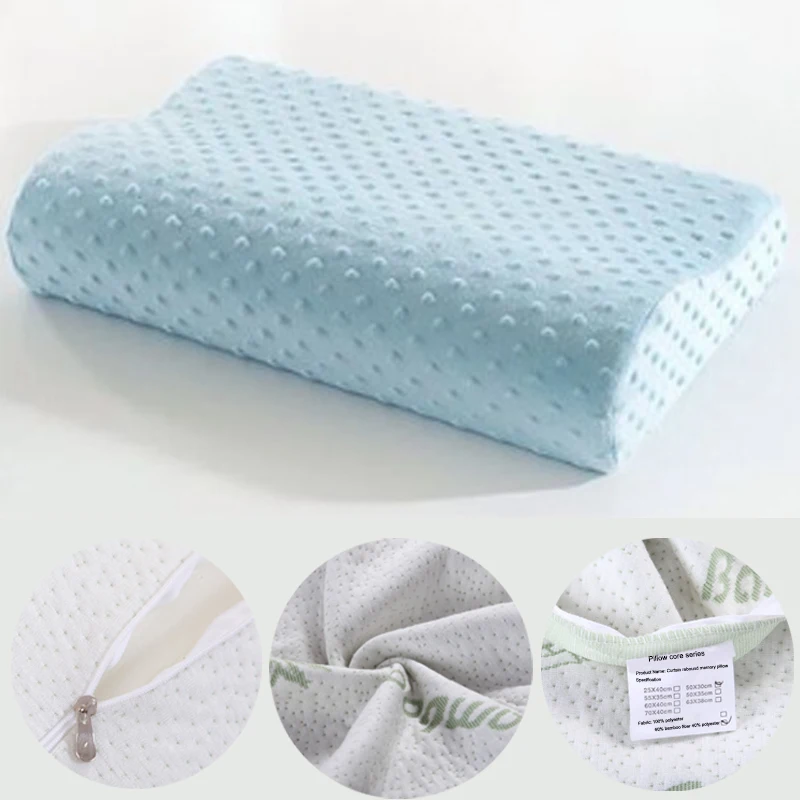 

1PC Orthopedic Pillow Pillows Bamboo Health care pillow Memory Foam High Quality Soft Comfortable Party Pillow Sleeping Hot Sale