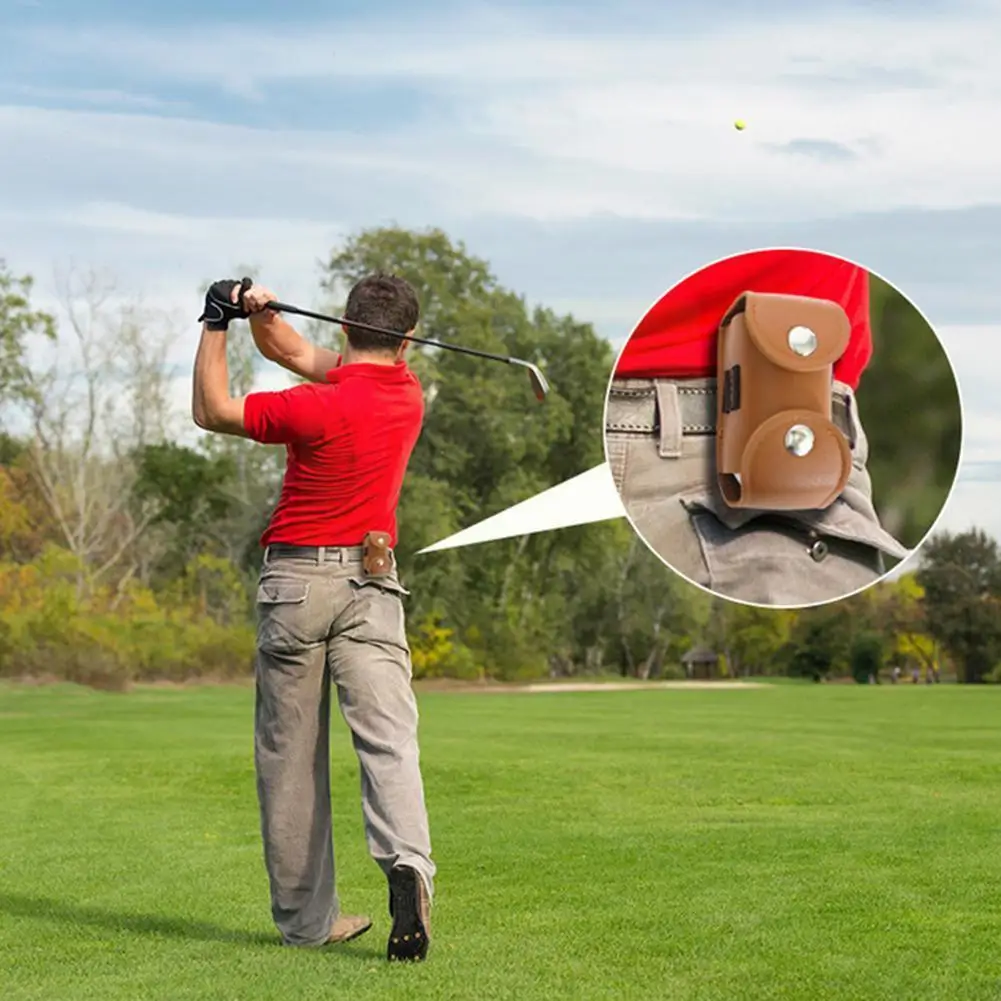 Protable Leather Golf Ball Bag Practical Brown Black Mini Golf Bag Ball Golf Storage Ball Accessories A5z7