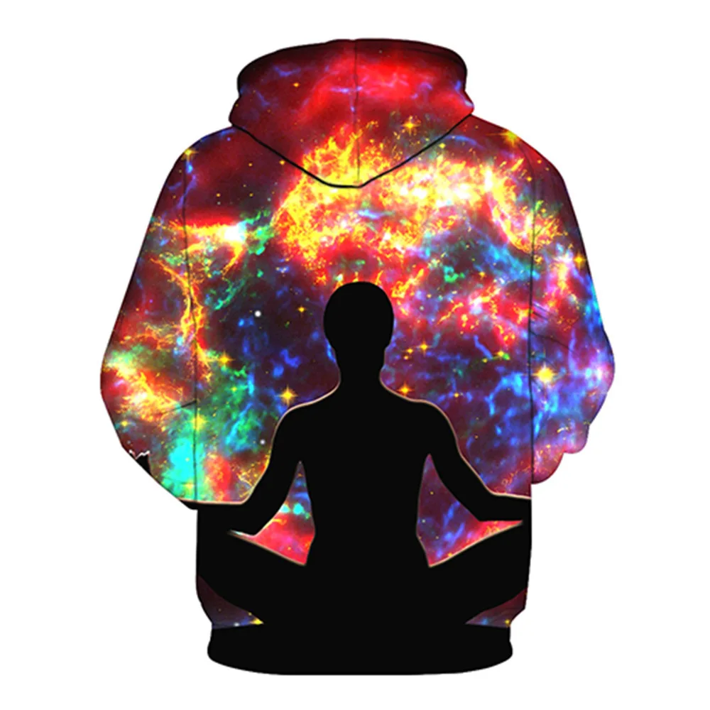 

CNUUIKOOEK Sweatshirts Men's 3D Starlight Flame Hooded Pocket Pullover Long-sleeved Hoody Fashion Hooded Men's Hoodies