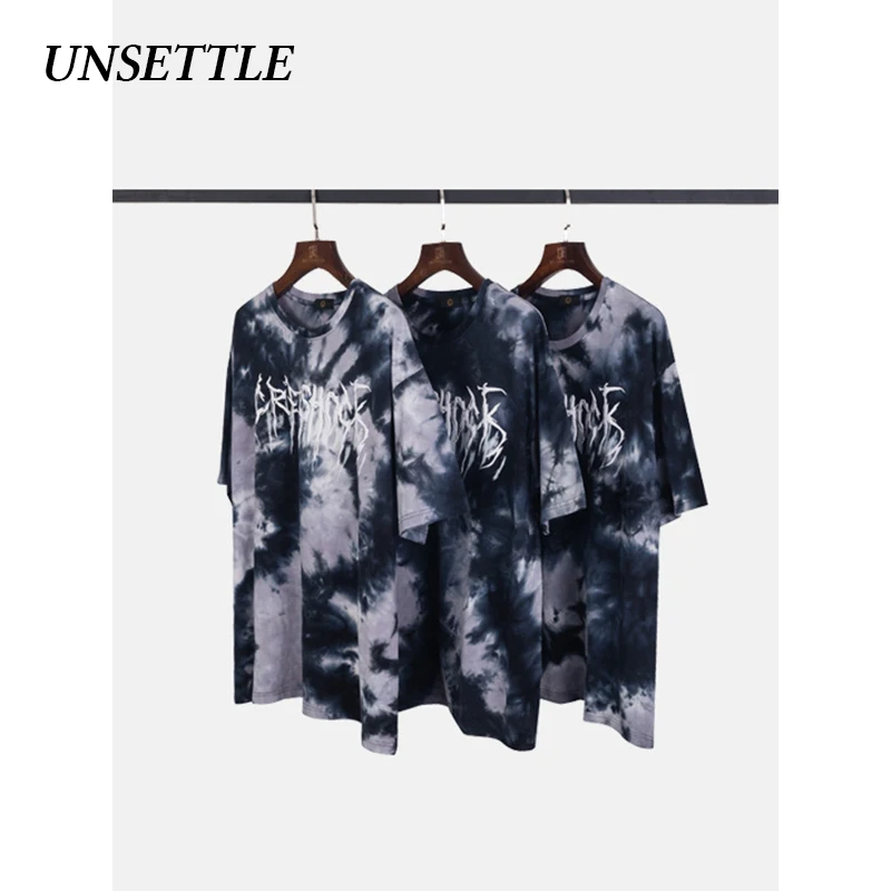 UNSETTLE 2020SS Харадзюку Мужская/Женская Мужская футболка хип хоп Футболка с принтом Tie
