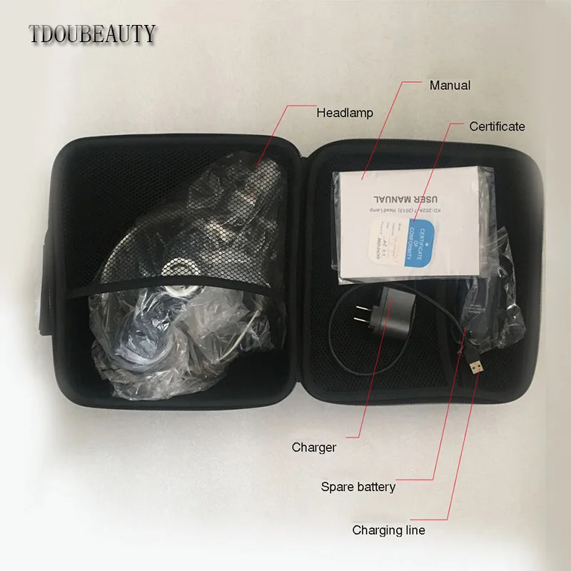 TDOUBEAUTY полностью водонепроницаемый пылезащитный 5 Вт светодиодный хирургический стоматологический головной светильник лампа головной светильник KD-205AY-2(поставляется с 2 батареями