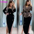 Наряды из Алжира, вечерние платья с кружевной аппликацией, зеленое вельветовое платье с длинным рукавом и юбкой-годе, арабское мусульманское платье для выпускного вечера