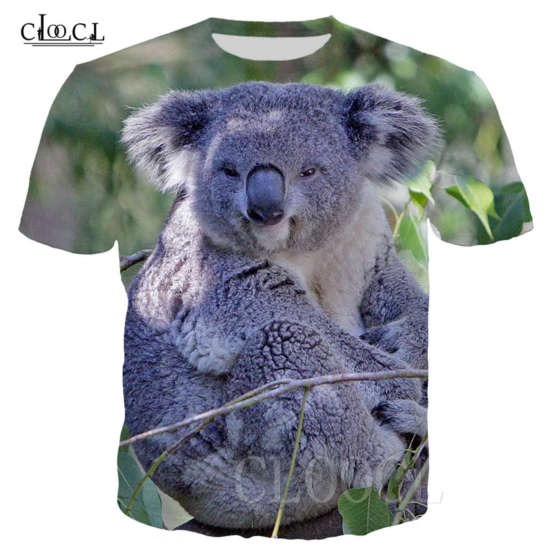 Летняя мужская футболка с 3D принтом Wild Koala новая диким животным Harajuku большого