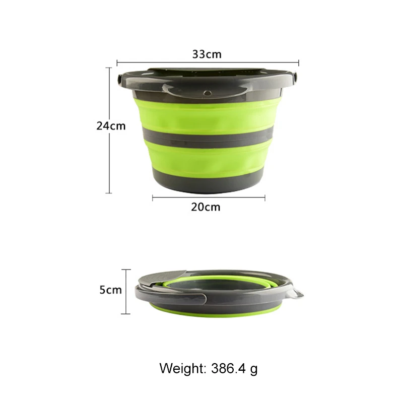 

5L/10L Collapsible Bucket Portable Folding Bucket Water Bucket Container With Sturdy Handle For Outdoor Fishing Camping Tool