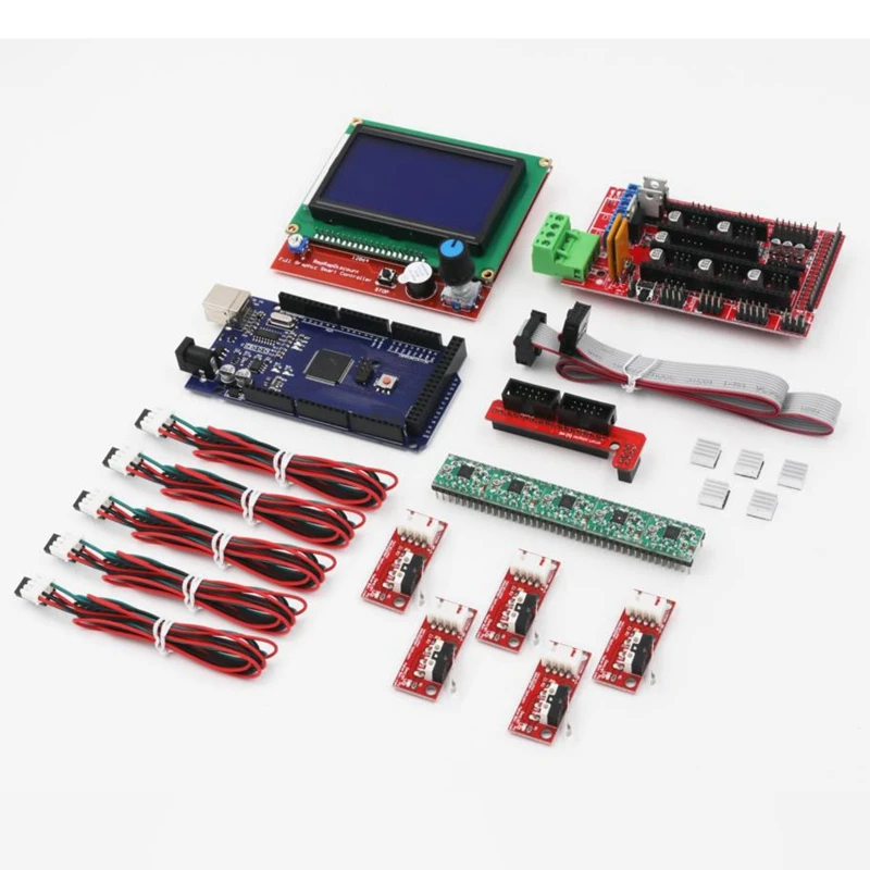 Комплект для 3D принтера CNC Arduino Mega 2560 плата RAMPS 1 4 контроллер LCD 12864 A4988 шаговый