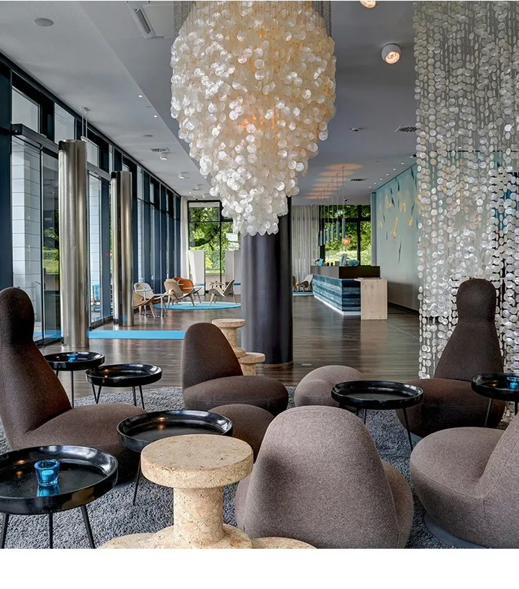 Люстра в виде ракушки дуплексное здание большая вилла зал и люстры для гостиной