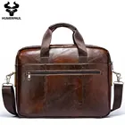 Портфель Crazy Horse мужской из воловьей кожи, повседневная мягкая сумка через плечо, деловая дорожная сумка для ноутбука