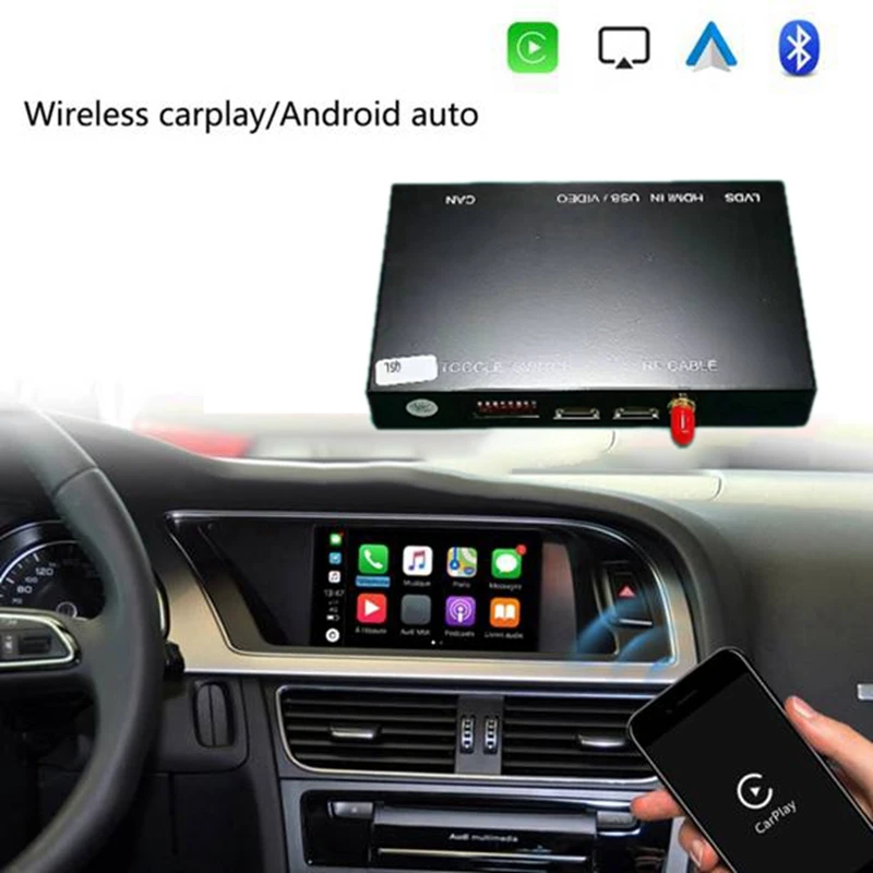 

Car Wireless for Carplay Activator Android Auto Interface Box for- A4 A5 S5 Q5 6.3Inch 09-2016 3GMMI Android Apple