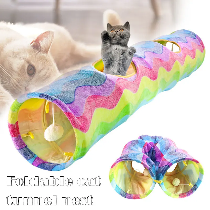 

Cat Toys Collapsible Tunnel Cat Play Tent Tube Toy for Rabbits Kittens Ferrets and Dogs LAD-sale