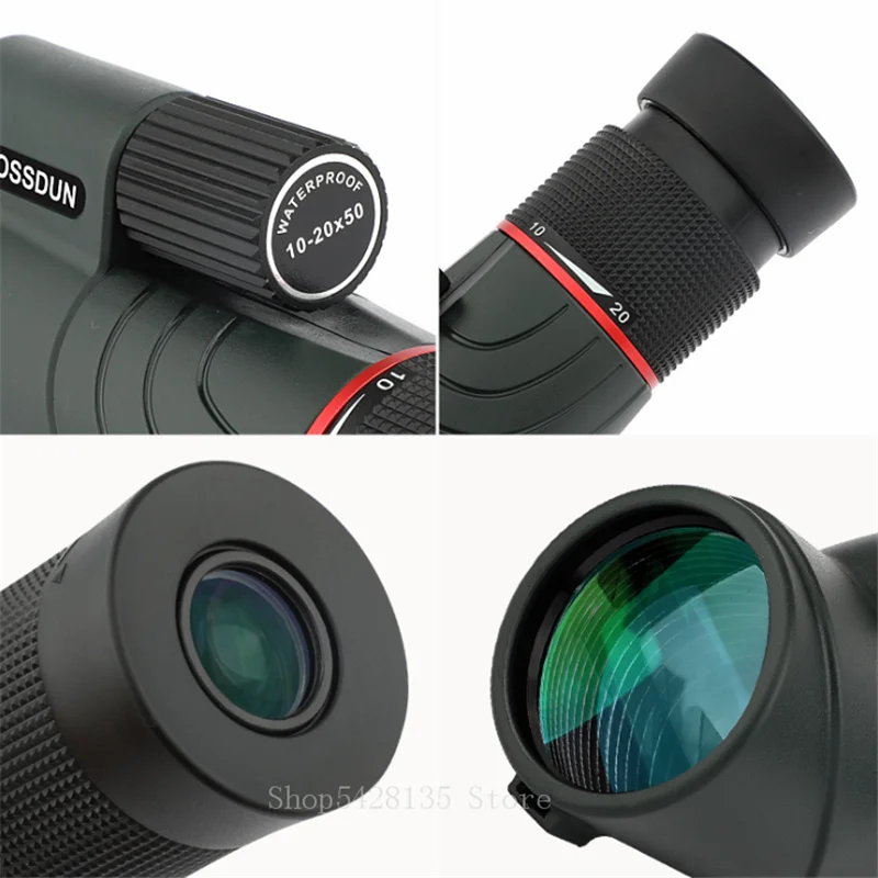 

Zoom Monocular 10-20x50 BAK4 Prism Powerful Telescope Monocular Waterproof Hunting Goods for Camping