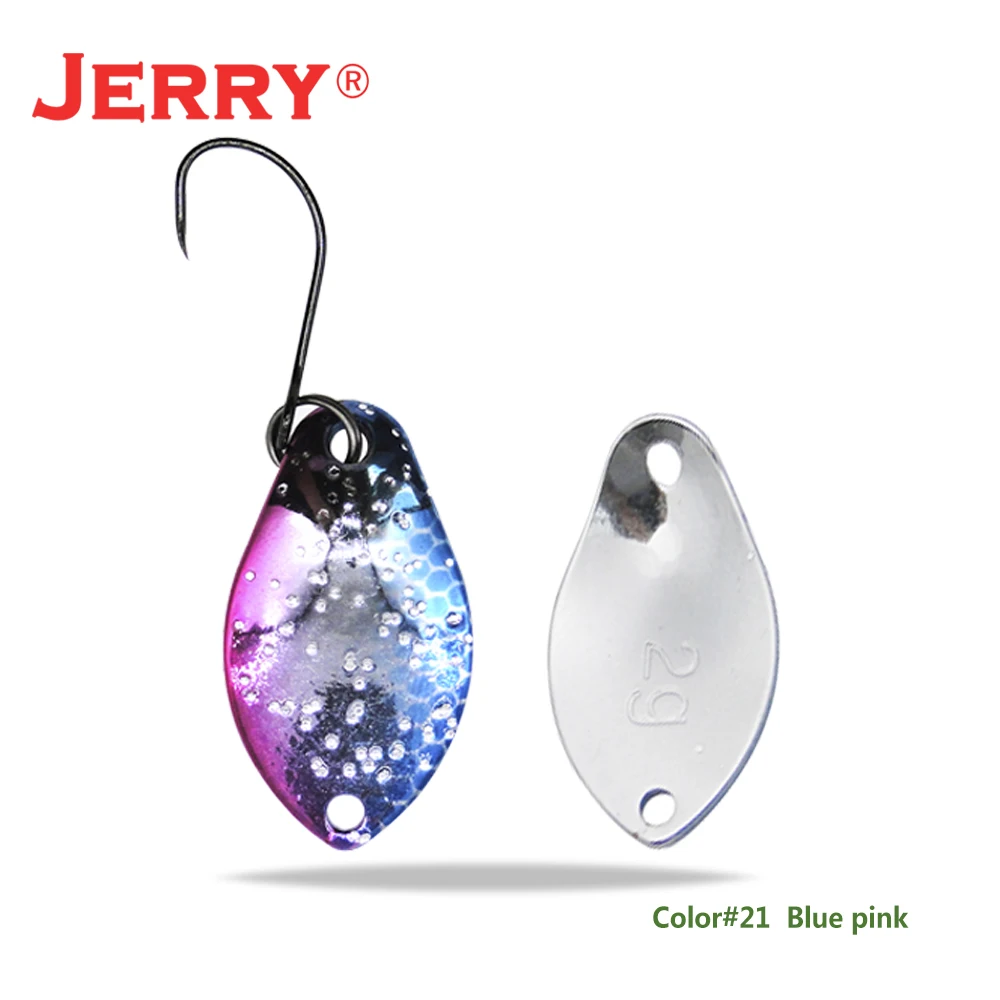 blue pink Jerry 2 г 3 г микро форели ложки сверхлегкие латунные рыболовные ложки один крючок Пресноводные металлические приманки зона окуня для ловли щуки pesca - Цвет: blue pink
