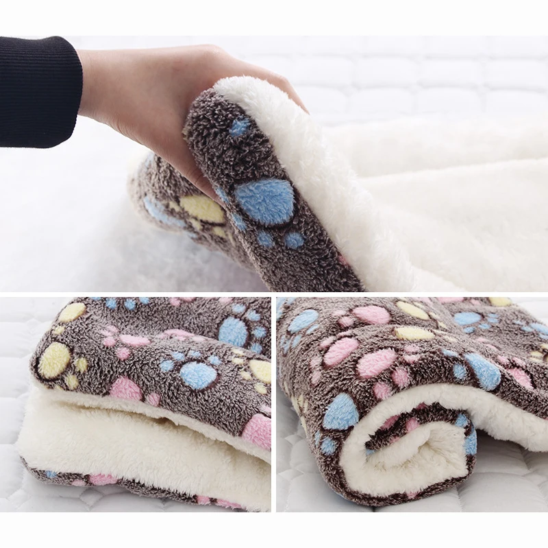 Soft Flannel Pet Mat Dog Bed Foot Print Warm Sleeping Mattress Winter Thicken For Small Medium Large Dogs Sofa Cover | Дом и сад