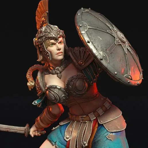 

1/24 75mm 1/18 100mm Resin Model Greece Woman Warrior Female Soldier Figure Unpainted No color RW-038