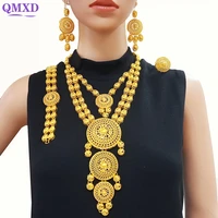 big gold color jewelry sets indian necklace jewelry for women african wedding gift high quality accessories