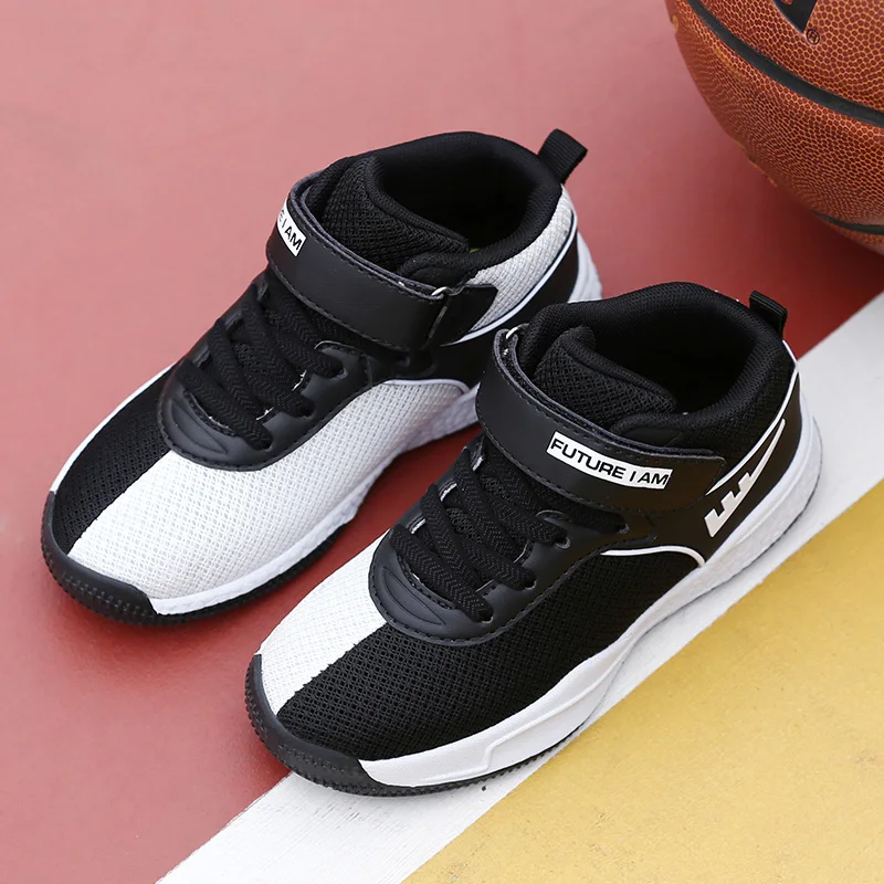 Баскетбольная обувь для мальчиков и девочек дышащие кроссовки из сетчатого