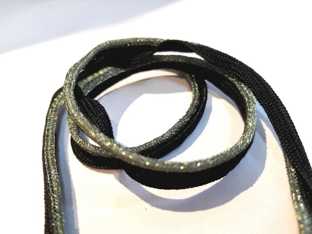 5 ярдов 8 мм зеленая и черная блестящая отделка шнура для губ|Тесьма| |