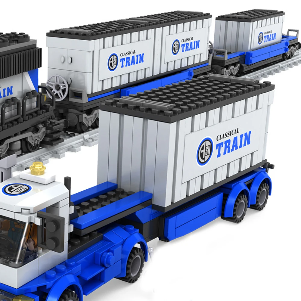 

AUSINI 25111 1008pcs Railway Trains Assembling Christmas Model Building Blocks Bricks Toys For Children Gifts