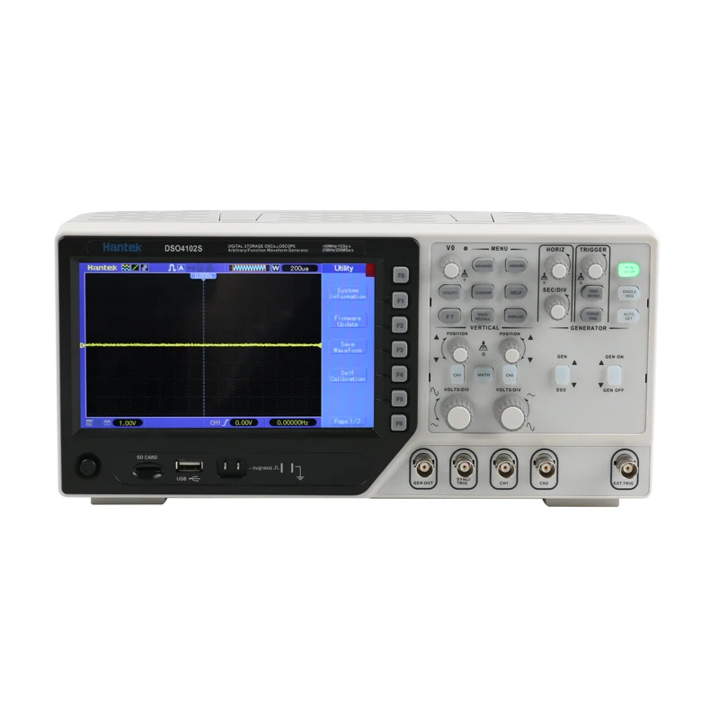 Цифровой осциллограф Hantek DSO4102S произвольной формы с ЖК-дисплеем 7 дюймов 2 канала