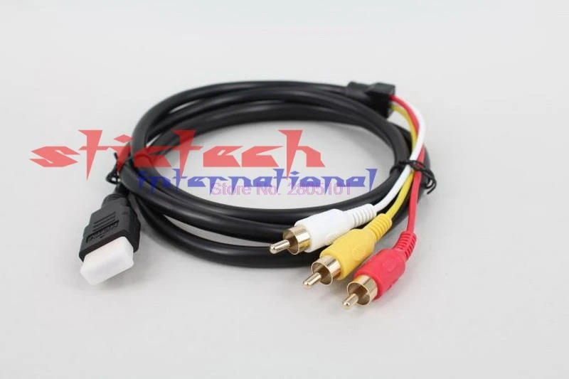 

by dhl or ems 200 pcs 5 feet HDMI Male to 3 RCA Video Audio AV Cable Cord Adapter for TV HDTV DVD 1080P