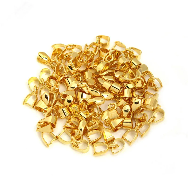 100Pcs/Lot Pendant Clip Clasp Melon Seeds Buckle Pendant Connector Copper Charm Bail Beads Jewelry FindingsDIY Jewelry Component
