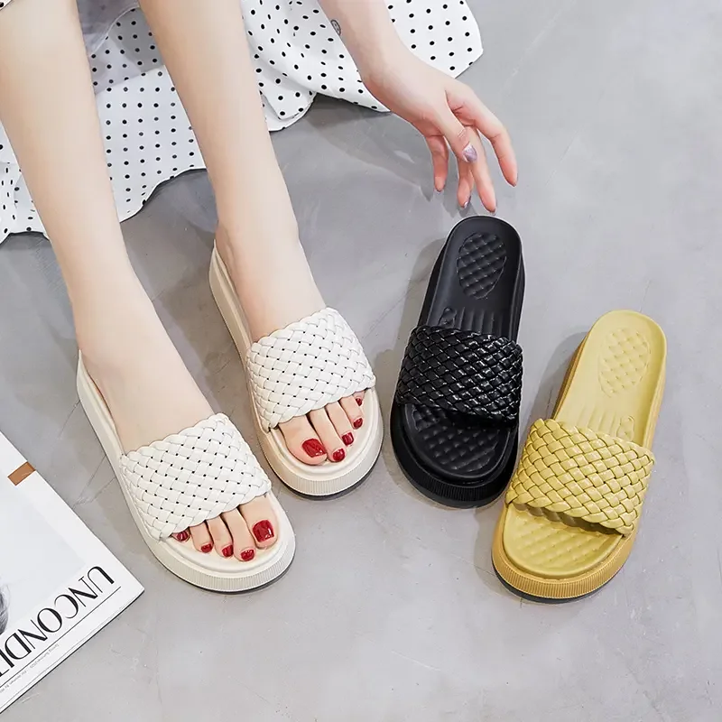 

Сандалии женские на платформе, плетеные тапки, модная обувь, 2021