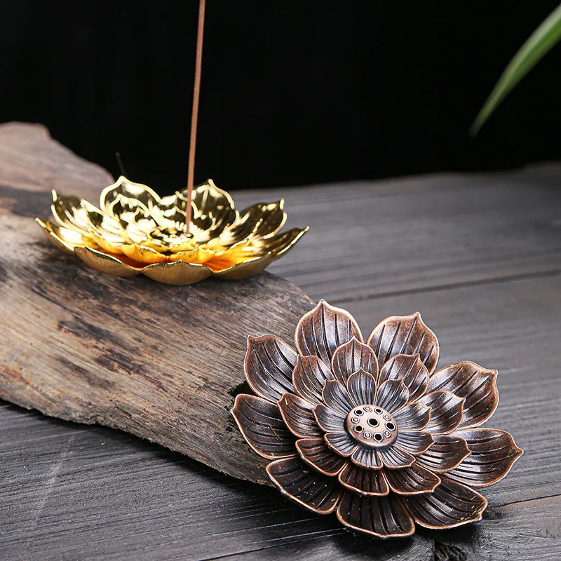 

Alloy Retro Lotus Incense Burners Dragon Incense Holder Incense Burner Mini Sandalwood Censer Home Office Decor Decoration Craft