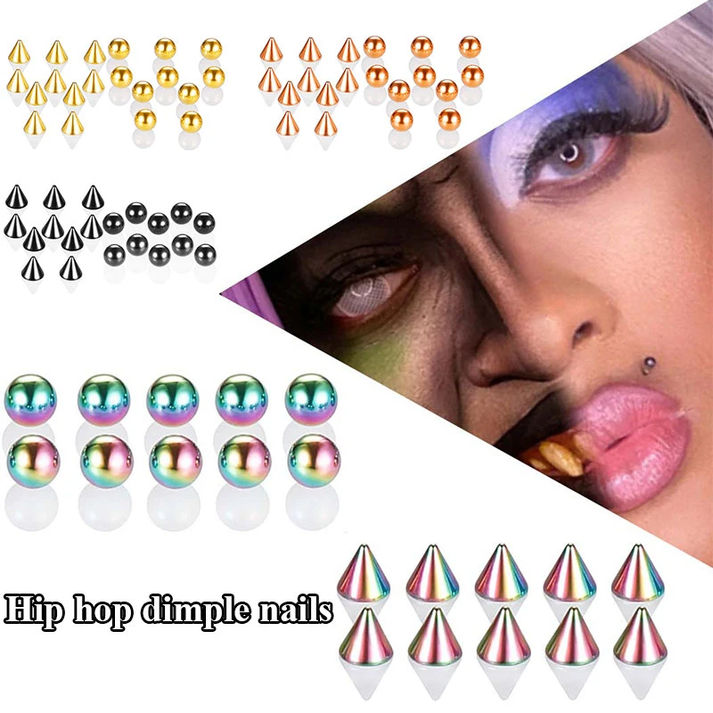 

Dimple Nail Multicolor Personal Hypoallergenic No Hole Lip Nail Solid Color Nose Nail Dimple Nail Eyebrow Nail Jewelry