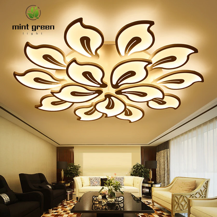 Современные светодиодные люстры акриловые светильники с железным каркасом для