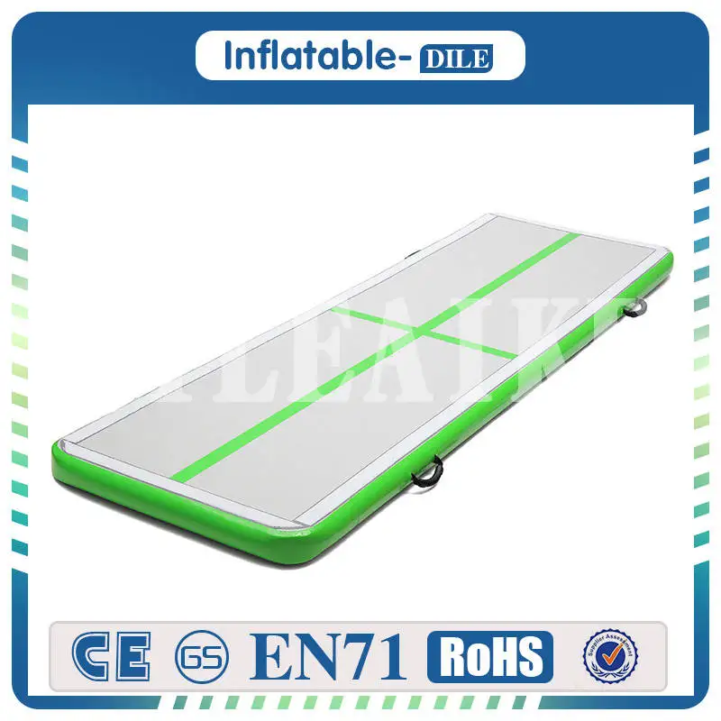 Gray-Green Новинка 3 x1x0.1m Гимнастический Коврик Надувной Воздушный трек акробатика тренажерный зал коврик для гимнастики, напольный коврик для дома, пикника, упражнения - Цвет: Gray-Green