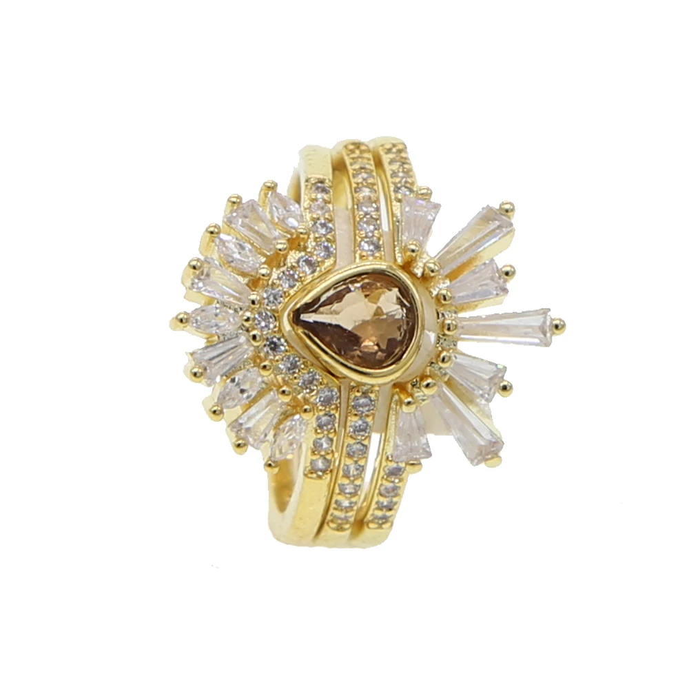 Элегантное женское Ювелирное кольцо набор из 3 предметов синий кофейный цвет