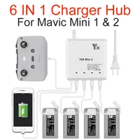6 in 1 intelligent multi charger for dji mavic mini 12 drone battery charging hub fast smart battery charger with usb port