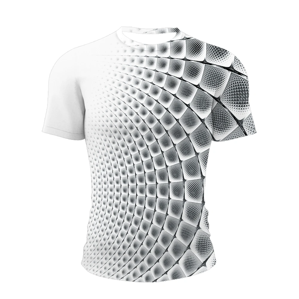 

2021 Summer New Plus Size T-Shirt 3D Three-Dimensional Swirl T-Shirt Male 3D Summer Printing With O-Neck Fun Casual Diary T-Shir