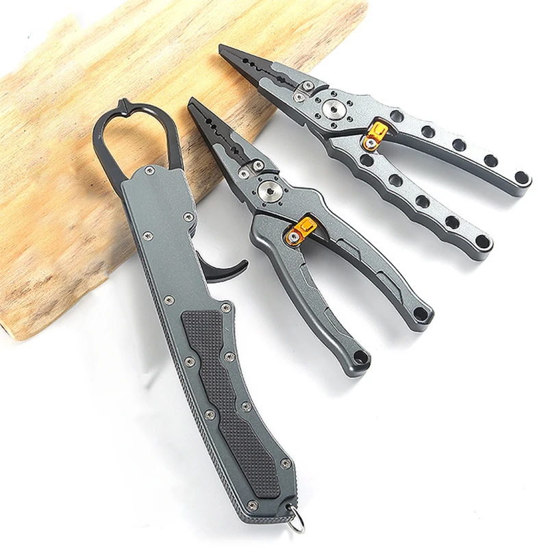 

Fishing Grip Fishing Pliers Set Fishing Tackle Hook Recover Cutter Line Split Ring High Quality Fishing Tool Hot Aluminum Alloy