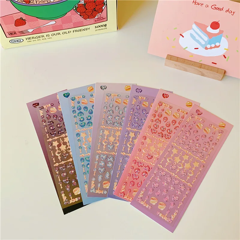 

South Korea Ins Pendant Beads Stickers Creative Aesthetics DIY Manual Photo Album Scrapbook Stationery Stickers Couple Gifts