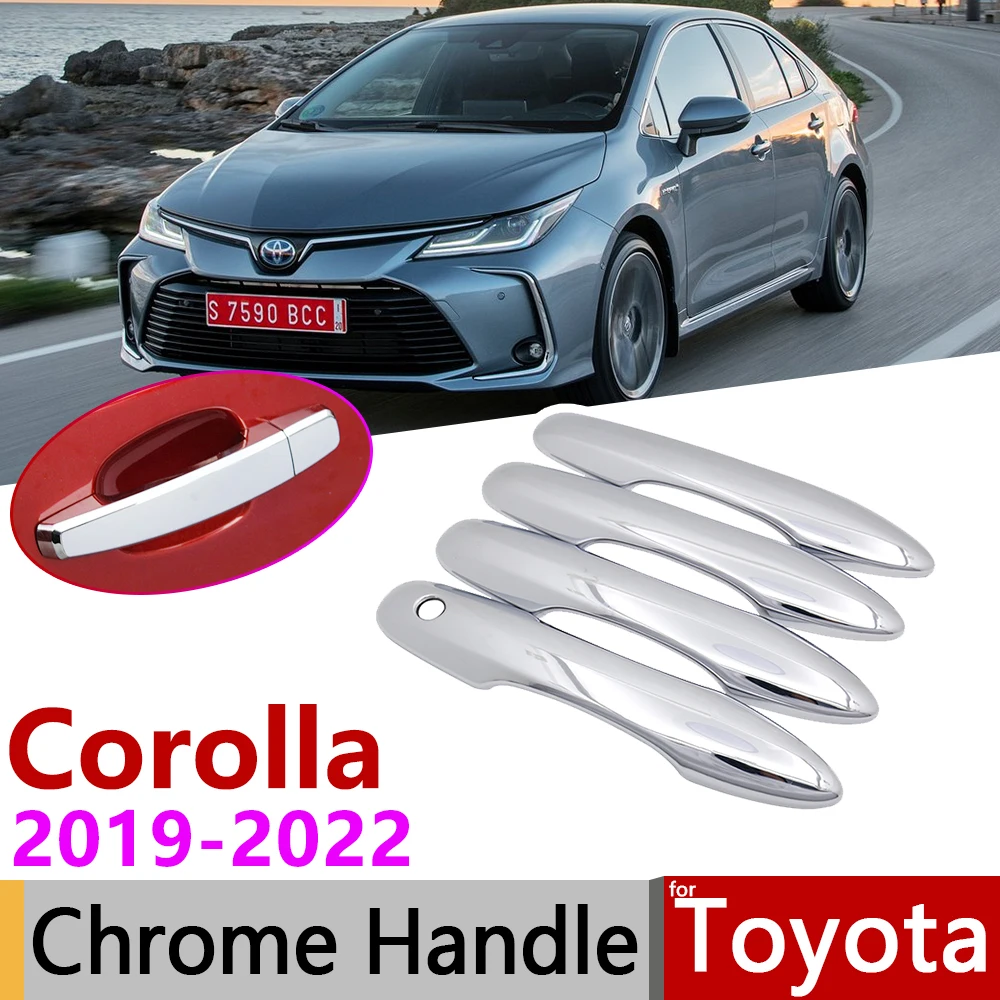 

for Toyota Corolla Auris E210 2019~2022 Chrome Door Handle Cover Car Accessories Stickers Trim Set of 4Door 2019 2020 2021