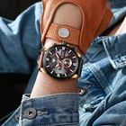 Часы мужские кварцевые с хронографом и кожаным ремешком, 2020
