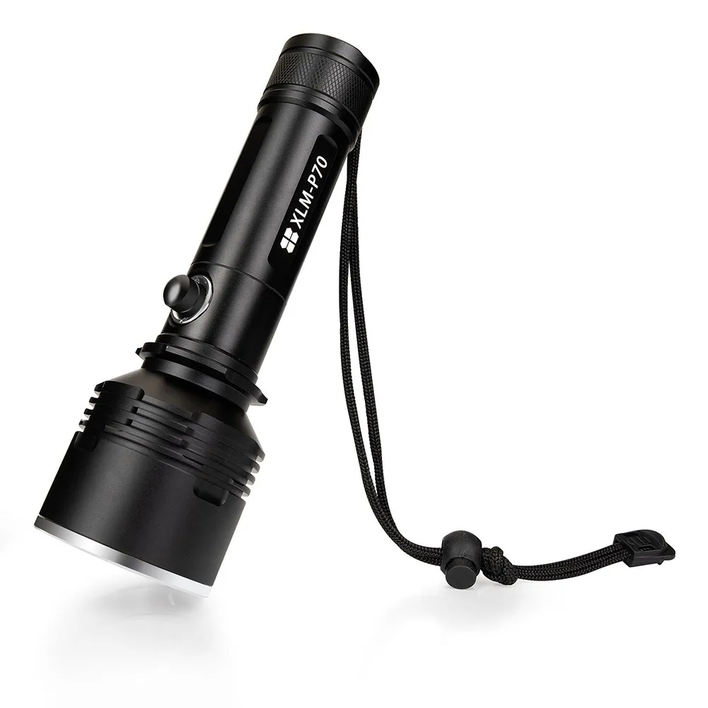 

Professional Diving Flash Light 300M XHP70 Fixed Focus Waterproof LED FlashLight Strong Light Aluminum Alloy Diving Flashlamp