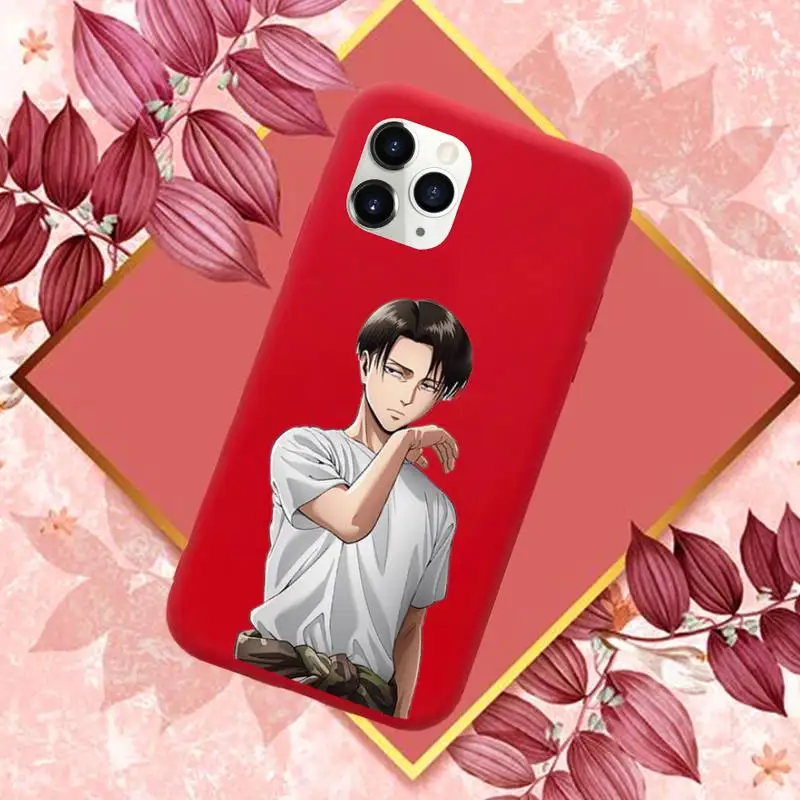 

attack on titan Phone Case Red Candy Color for iPhone 11 12 mini pro XS MAX 8 7 6 6S Plus X SE 2020 XR