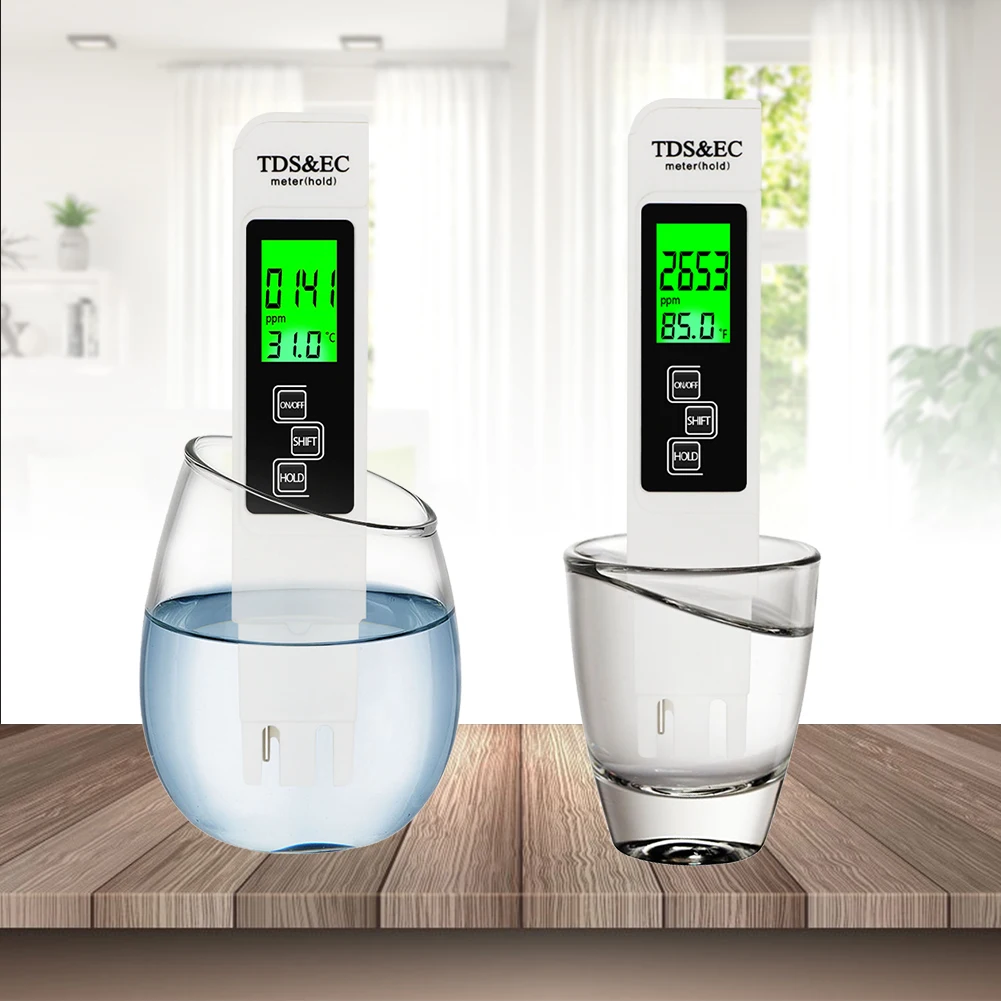 

EC TDS Tester PH Meter Analyzer Purity Testing Pen Aquarium Pool Water Quality Swimming Portable Outdoor Elements