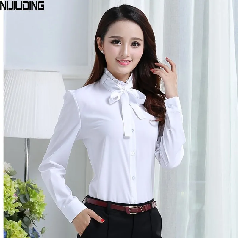 Белые рубашки для девочек Шифоновые блузки Новинка 2020 года Сезон весна осень