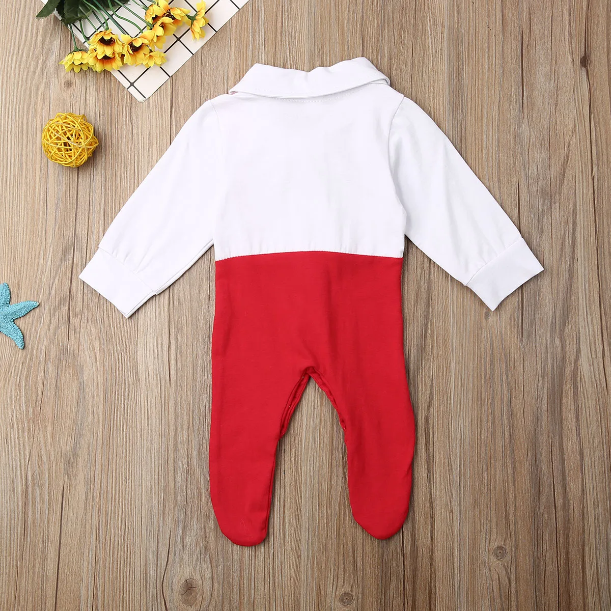Xmas Infant Baby Boy Kid Footies Formal Long Sleeve Jumpsuit Strap Shirt Bib Pants Clothes |