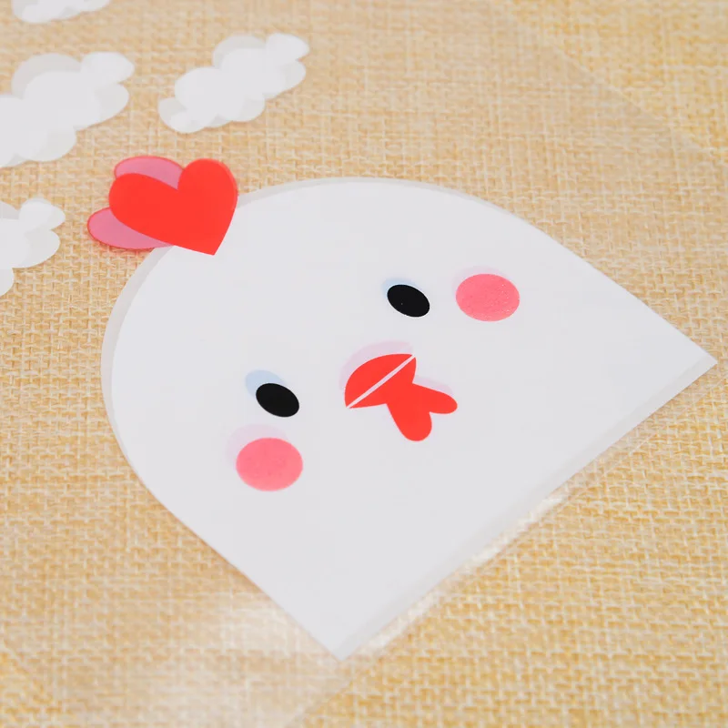 Милые самоклеящиеся Упаковочные пакеты для цыплят opp печенья вечерние украшения