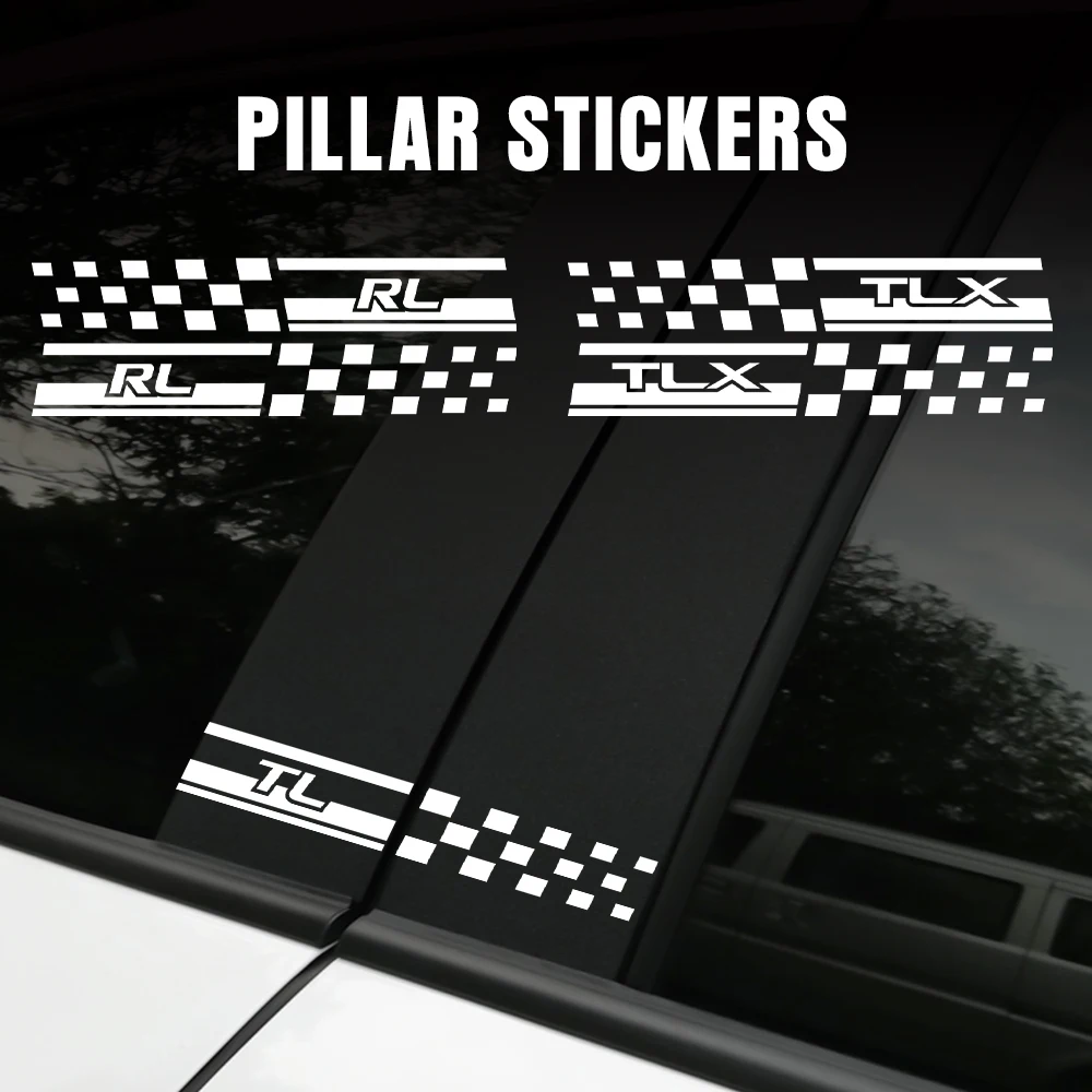 2 шт. автомобильный Стайлинг боковое окно B наклейки на стойки светоотражающий