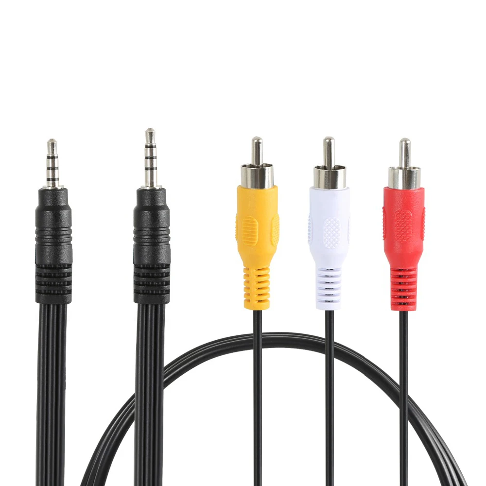 15 мм/18 мм 3,5 мм разъем для 3 RCA AV кабель аналоговый аудио видео адаптер для спутникового ТВ приемника декодер DVB T2 тюнер Android TV Box