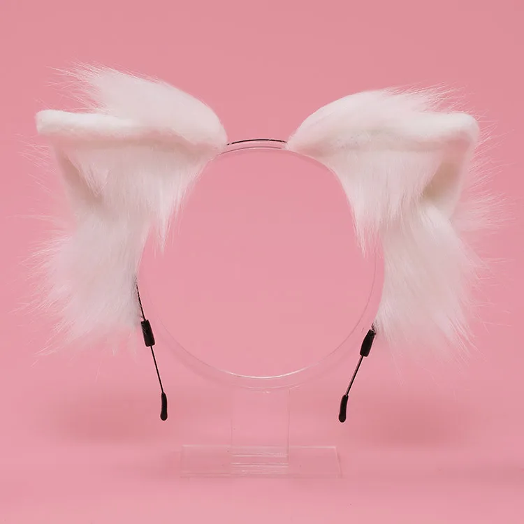 

Simulation animal ears plush headband cute cosplay headdress accessories cat ears headband can bend animal ears