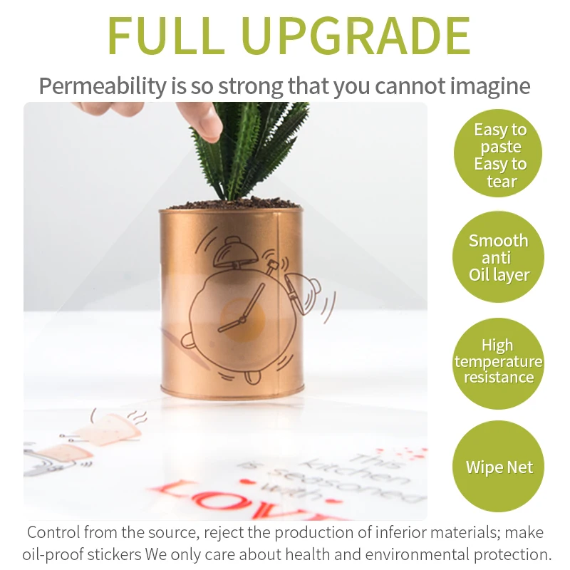 Прозрачная маслостойкая Настенная Наклейка для кухни украшения стен аксессуары