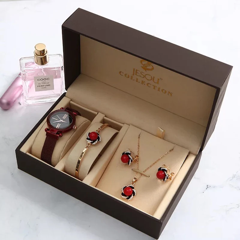 Новинка Модный комплект женских часов роскошные серьги с бриллиантами из